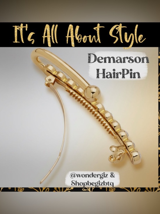 NWT Authentic Demarson Women\'s 12k Gold Plated Maia Crystal Hair Clip